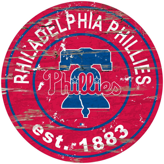 Fan Creations 24" Wall Art Philadelphia Phillies Distressed 24" Round Sign