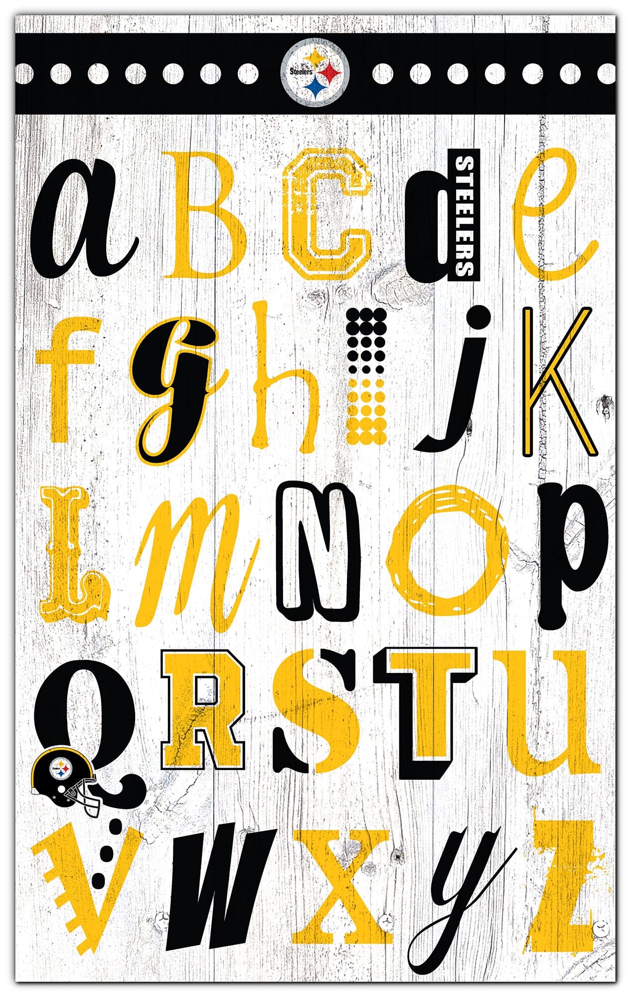 Pittsburgh Steelers Alphabet Sign 11x19