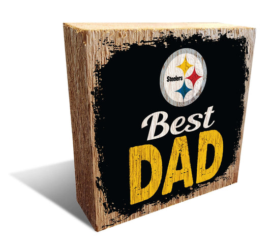 Fan Creations Desktop Stand Pittsburgh Steelers Best Dad Block