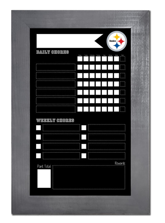 Fan Creations Home Decor Pittsburgh Steelers   Chore Chart Chalkboard 11x19 With Frame