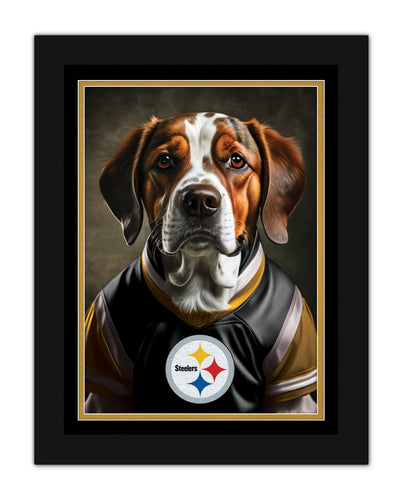 Fan Creations Wall Art Pittsburgh Steelers Dog in Team Jersey 12x16
