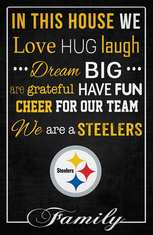 Fan Creations Home Decor Pittsburgh Steelers   In This House 17x26