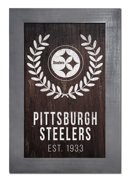 Fan Creations Home Decor Pittsburgh Steelers   Laurel Wreath 11x19