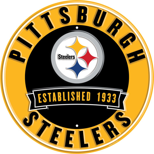 Fan Creations Wall Decor Pittsburgh Steelers Metal Established Date Circle