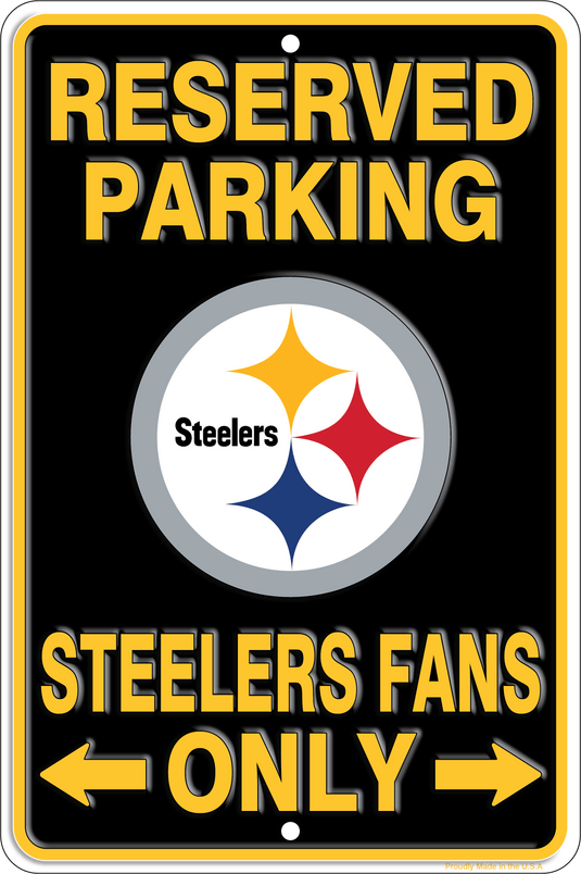 Fan Creations Wall Decor Pittsburgh Steelers Reserved Parking Metal 12x18in