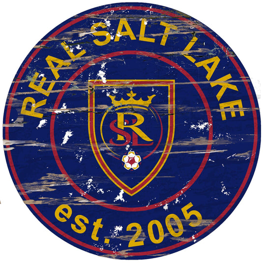 Fan Creations 24" Wall Art Real Salt Lake Distressed 24" Round Sign
