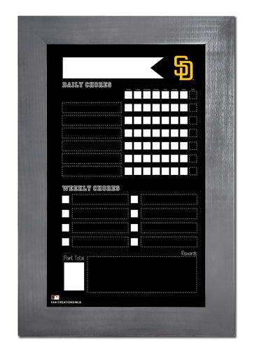 Fan Creations Home Decor San Diego Padres   Chore Chart Chalkboard 11x19 With Frame