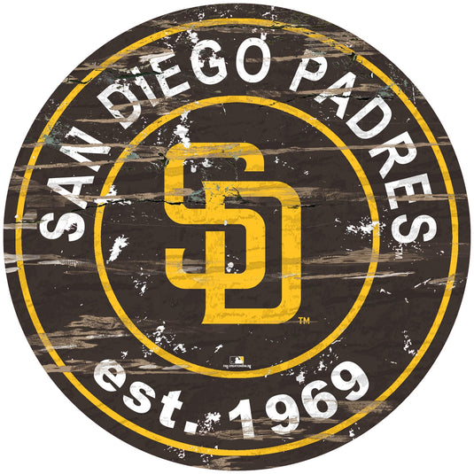 Fan Creations 24" Wall Art San Diego Padres Distressed 24" Round Sign