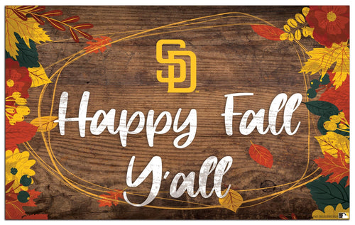 Fan Creations Holiday Home Decor San Diego Padres Happy Fall Yall 11x19