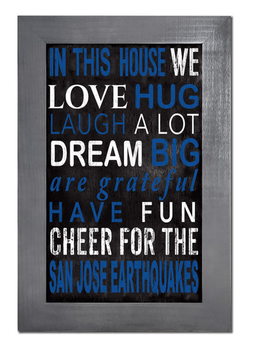 Fan Creations Home Decor San Jose Earthquakes   Color In This House 11x19 Framed