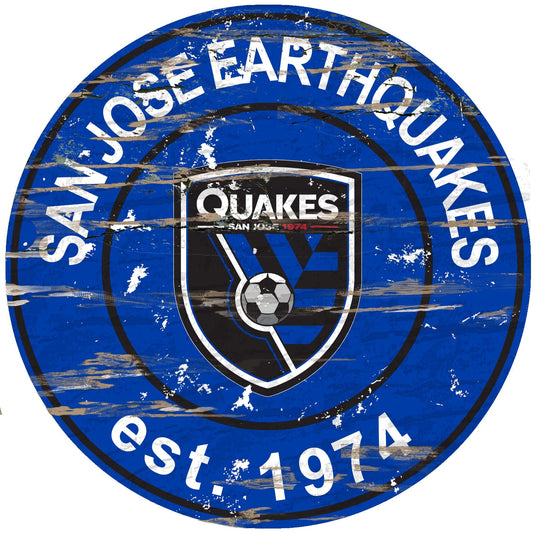 Fan Creations 24" Wall Art San Jose Earthquakes Distressed 24" Round Sign
