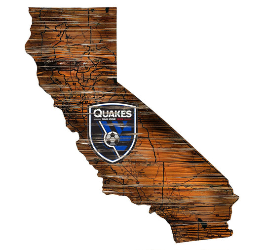 Fan Creations 24" Sign San Jose Earthquakes Distressed State With Logo Sign