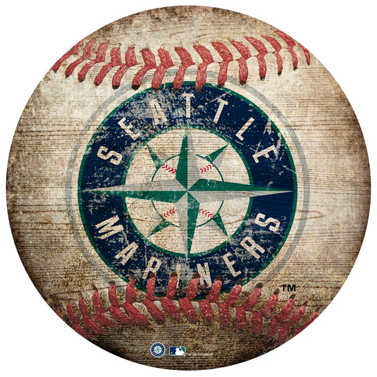 Fan Creations Wall Decor Seattle Mariners 12in Baseball Shaped Sign