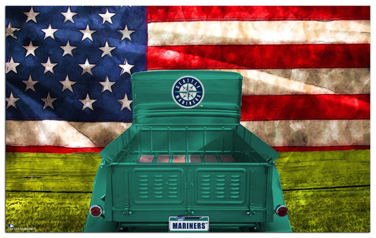 Fan Creations Home Decor Seattle Mariners  Patriotic Retro Truck 11x19