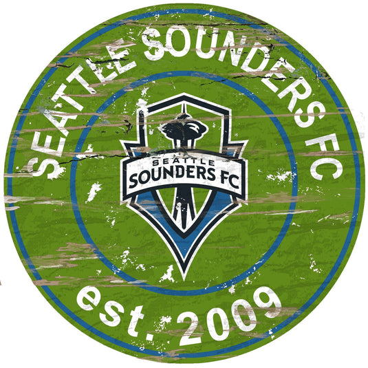 Fan Creations 24" Wall Art Seattle Sounders FC Distressed 24" Round Sign