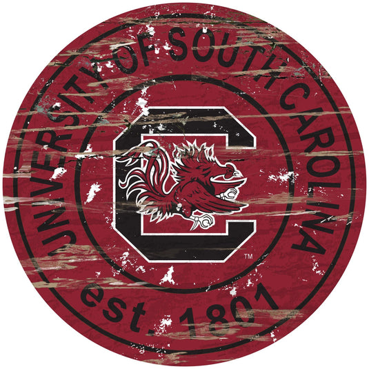Fan Creations 24" Wall Art South Carolina Distressed 24" Round Sign