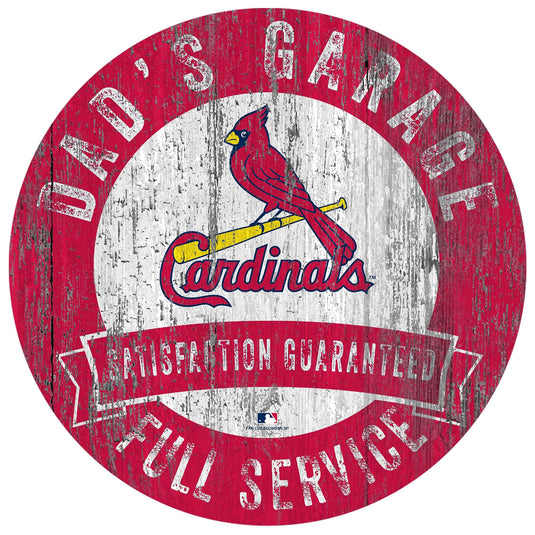 Fan Creations 12" Circle St Louis Cardinals Dad's Garage Sign