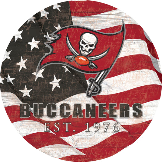 Fan Creations Home Decor Tampa Bay Buccaneers Team Color Flag Circle