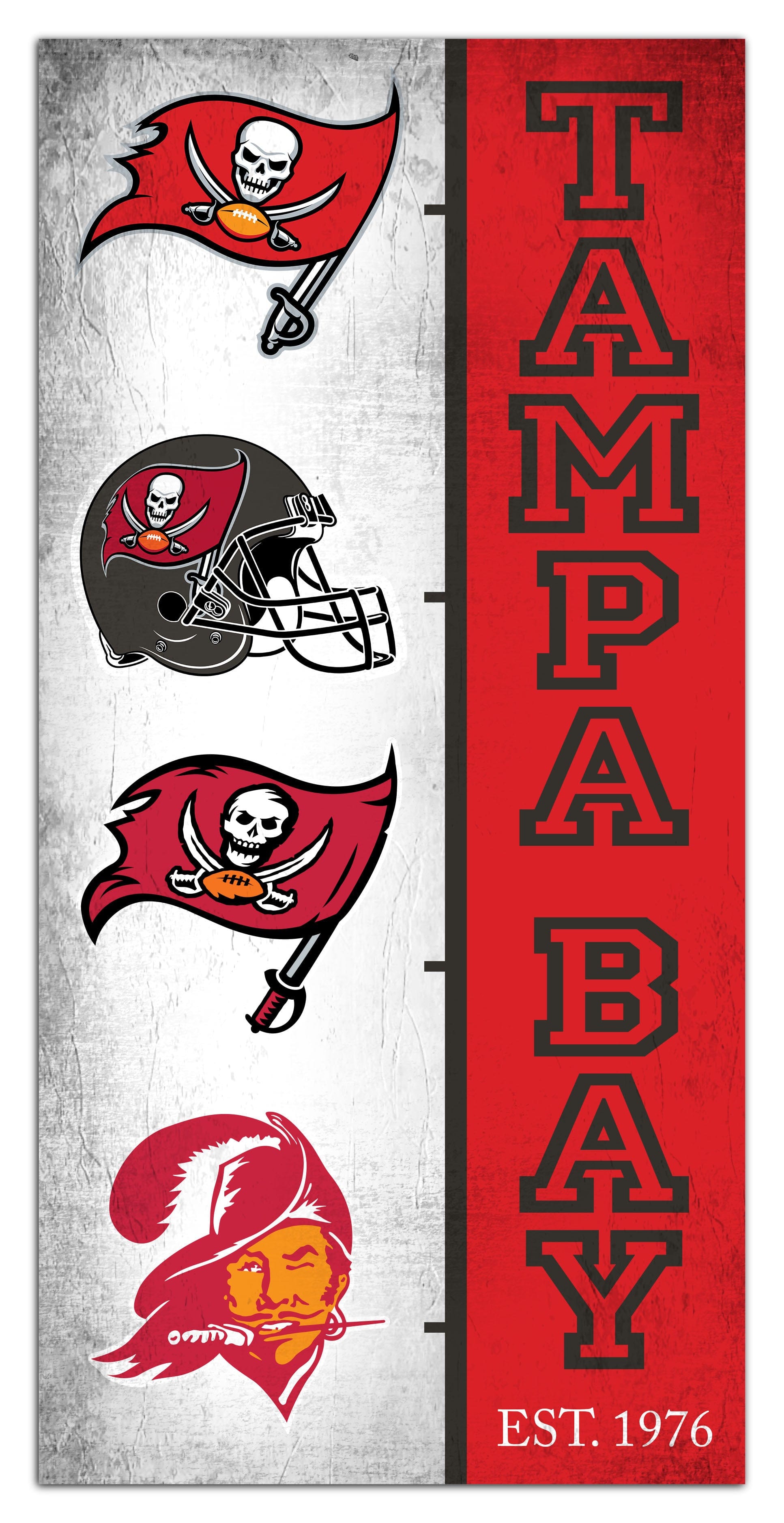 Tampa Bay Buccaneers Team Logo Progression 6x12 – Fan Creations GA