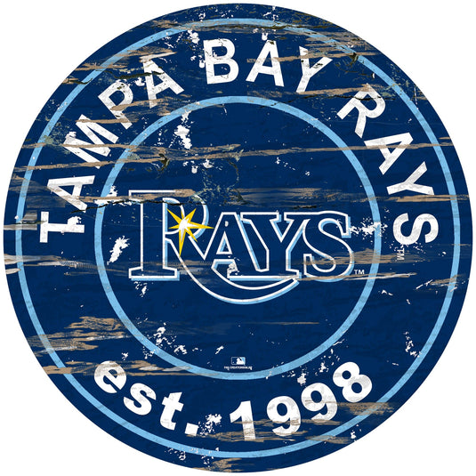 Fan Creations 24" Wall Art Tampa Bay Rays Distressed 24" Round Sign