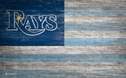 Fan Creations Home Decor Tampa Bay Rays   Distressed Flag 11x19