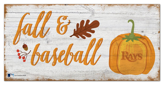 Fan Creations Holiday Home Decor Tampa Bay Rays Fall and Baseball 6x12