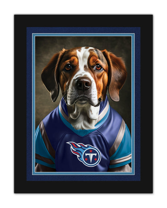 Fan Creations Wall Art Tennessee Titans Dog in Team Jersey 12x16