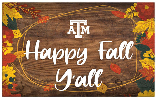 Fan Creations Holiday Home Decor Texas A&M Happy Fall Yall 11x19