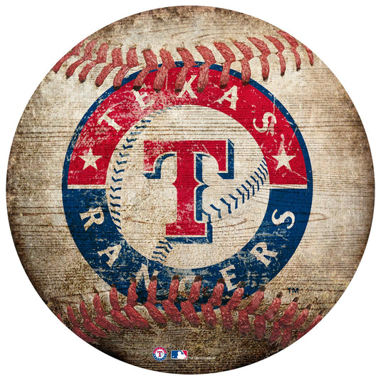 Fan Creations Wall Decor Texas Rangers 12in Baseball Shaped Sign
