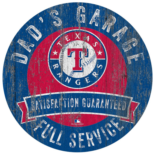 Fan Creations 12" Circle Texas Rangers Dad’s Garage Sign