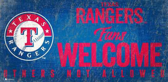 Fan Creations 6x12 Sign Texas Rangers Fans Welcome Sign