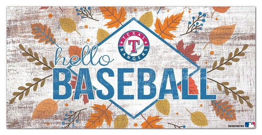 Fan Creations Holiday Home Decor Texas Rangers Hello Baseball 6x12