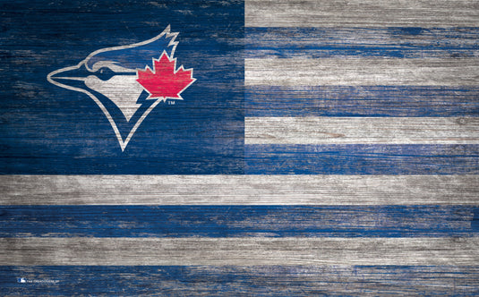 Fan Creations Home Decor Toronto Blue Jays   Distressed Flag 11x19