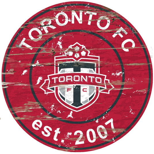 Fan Creations 24" Wall Art Toronto FC Distressed 24" Round Sign