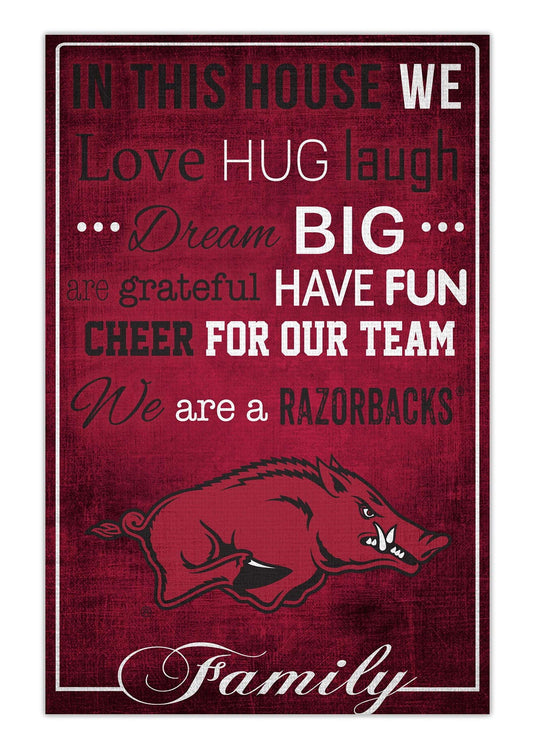 Fan Creations Home Decor University of Arkansas   In This House 17x26