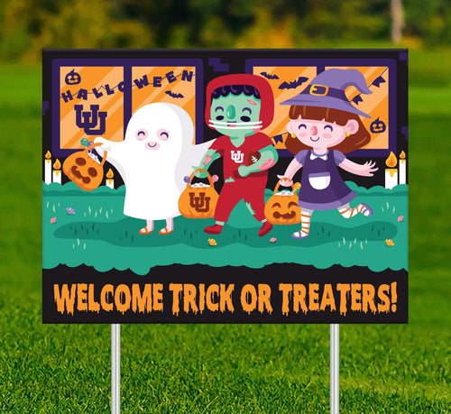 Fan Creations Yard sign Utah Welcome Trick or Treaters Yard Sign