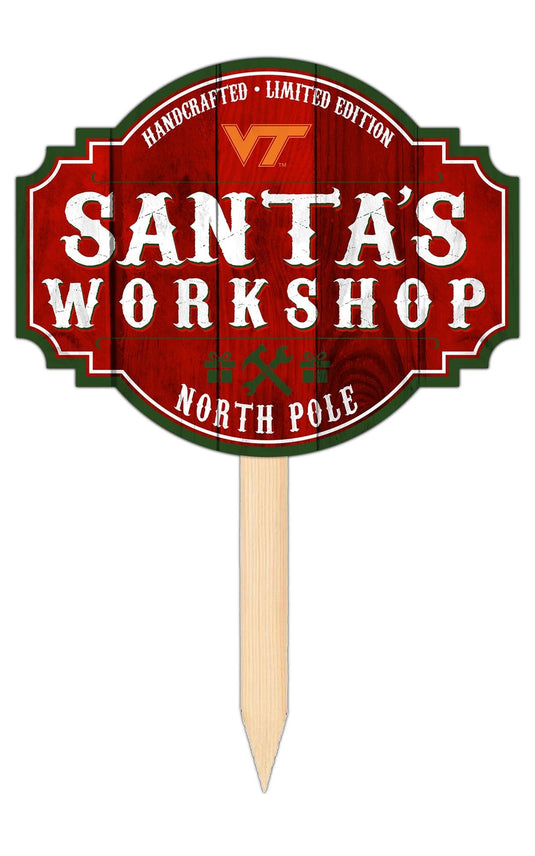 Fan Creations Holiday Home Decor Virginia Tech Santa's Workshop Tavern Sign 12in