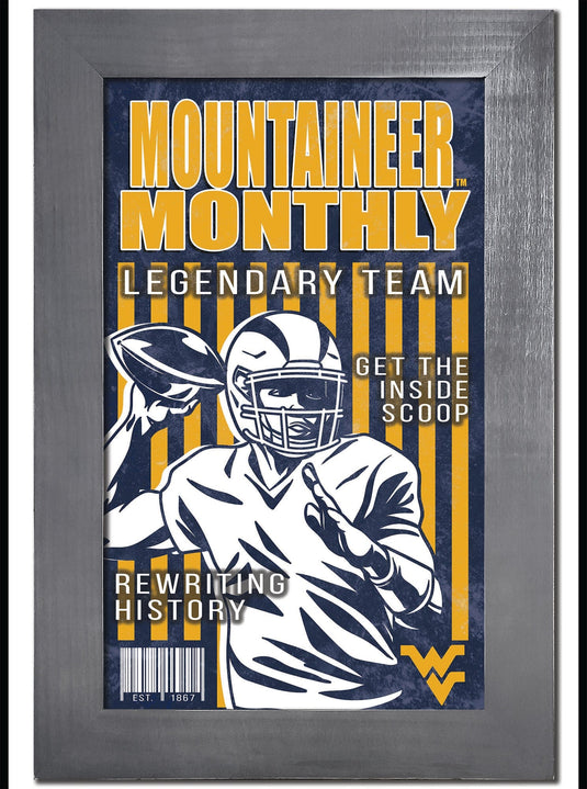 Fan Creations Home Decor West Virginia   Team Monthly Frame 11x19