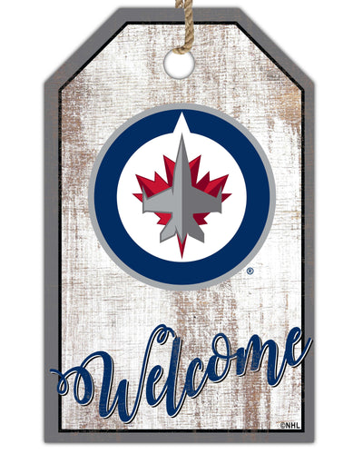 Fan Creations Holiday Home Decor Winnipeg Jets Welcome 11x19 Tag