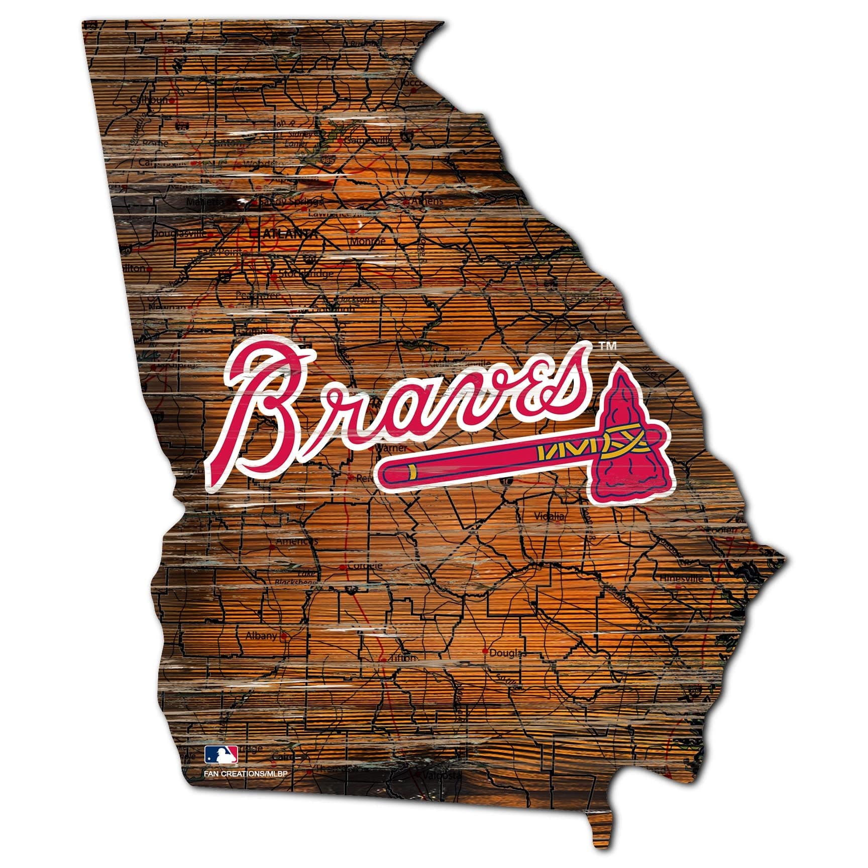 Distressed Wooden Atlanta Braves cheapest tomahawk sign