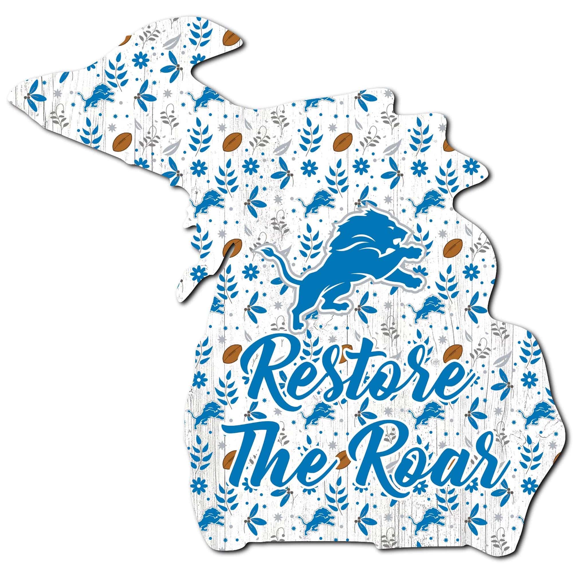 Detroit Lions Sweet Home Wall Plaque - Distressed Wood Look Decor For Office, Man Cave Or Living Room (6x12 Inches, Officially Licensed)