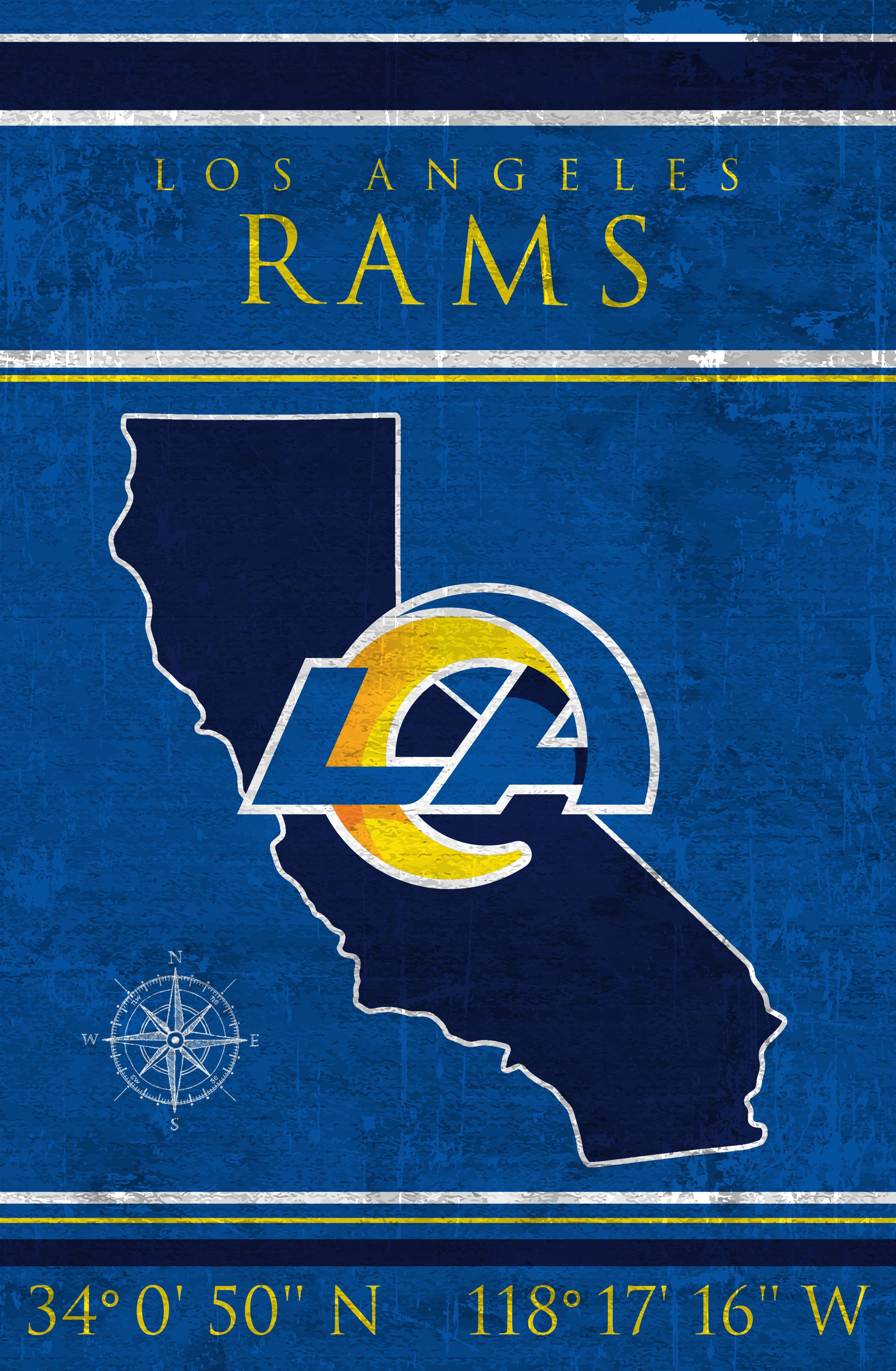 Los Angeles Rams Coordinates 17x26 – Fan Creations GA
