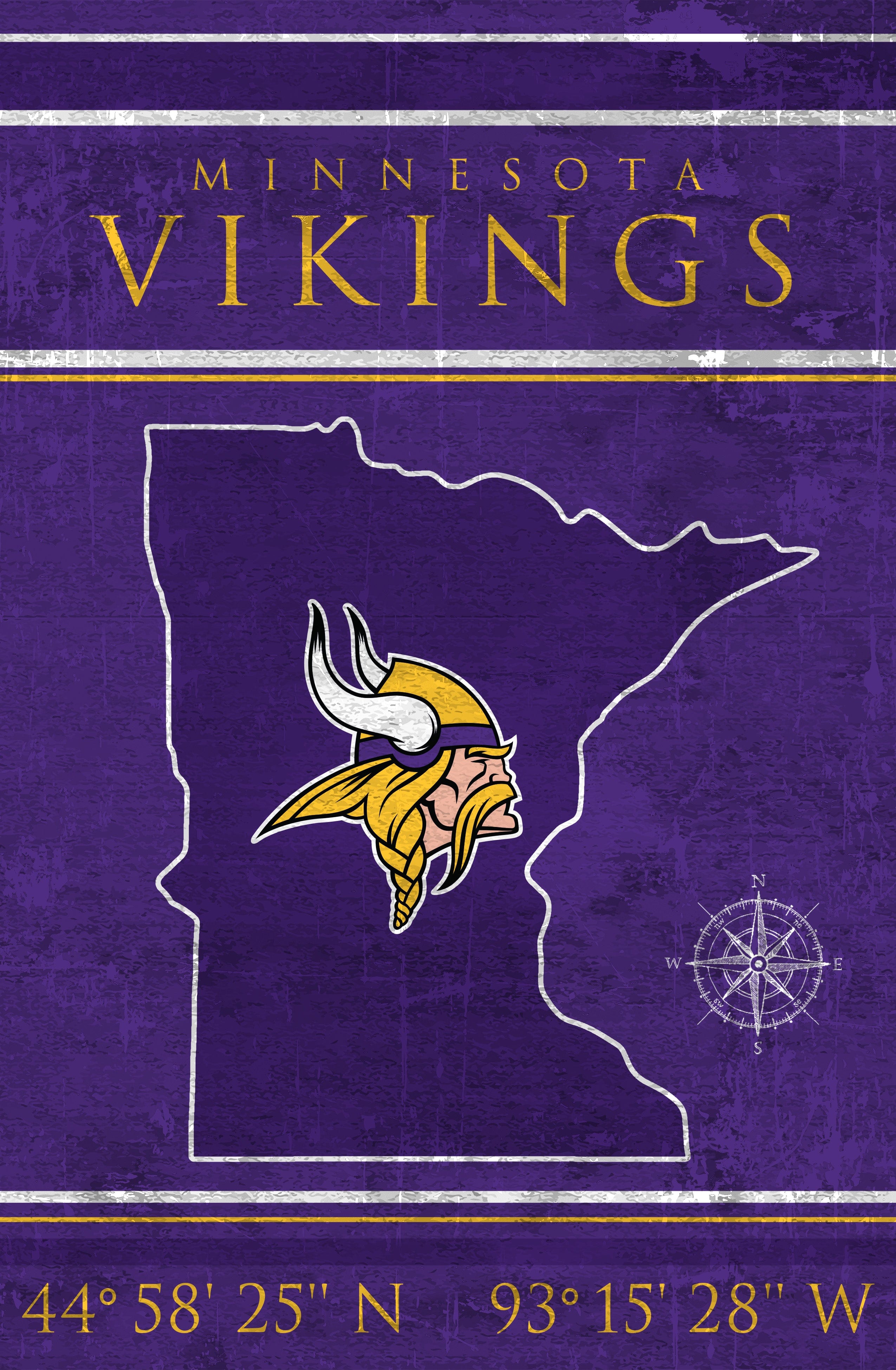Minnesota Vikings Coordinates 17x26 – Fan Creations GA