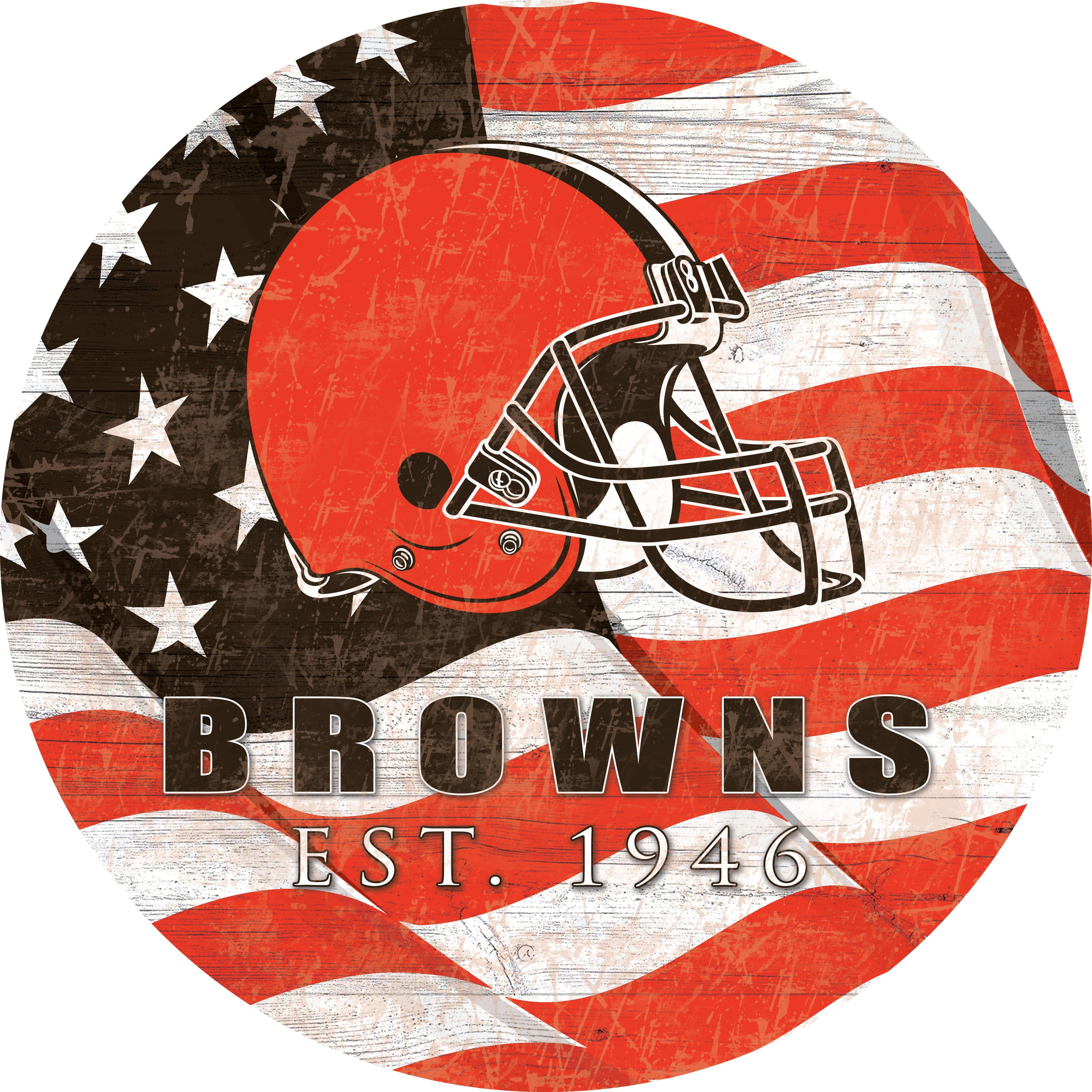 browns helmet icon Cleveland Browns 24in Flag Circle Sign Brown, Brown, Size NA