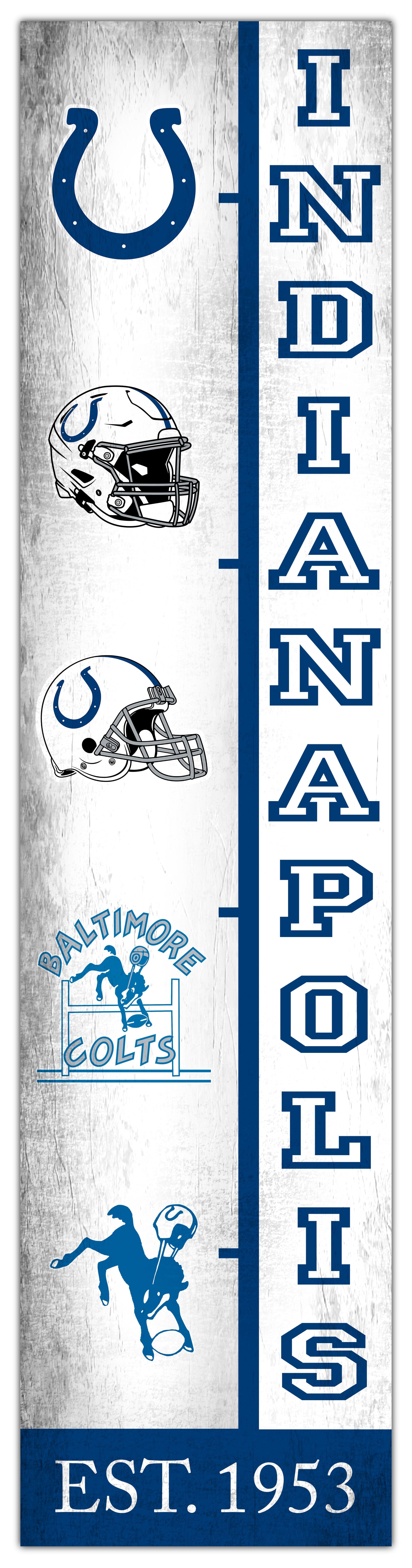Indianapolis Colts Team Logo Progression 6x24 β Fan Creations GA indianapolis-colts-team-logo-progression-6x24-fan-creations-ga
