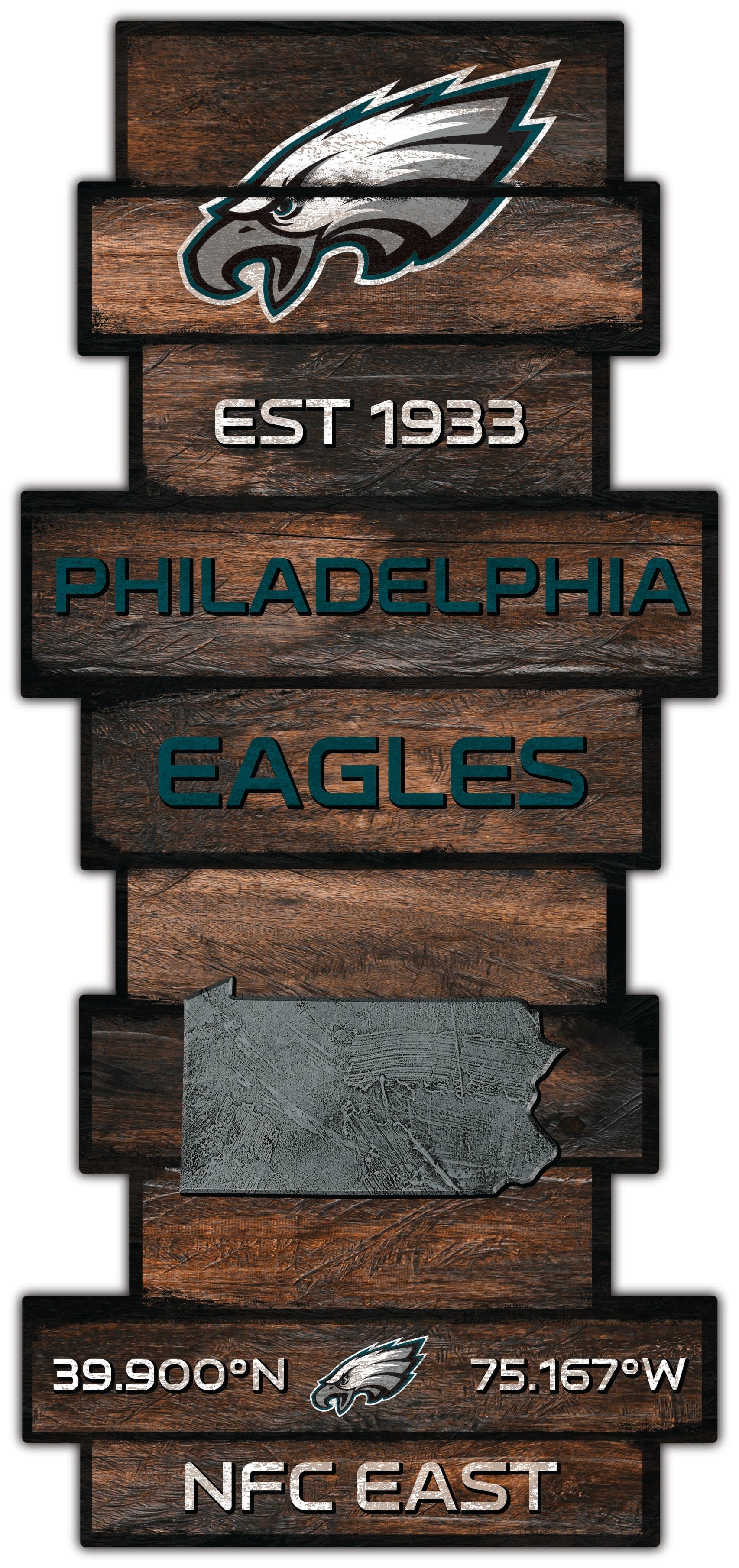 Philadelphia Eagles Wood Celebration Stack 24