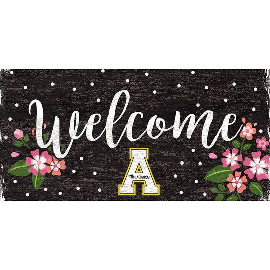 Fan Creations 6x12 Horizontal Appalachian State Welcome Floral 6x12 Sign