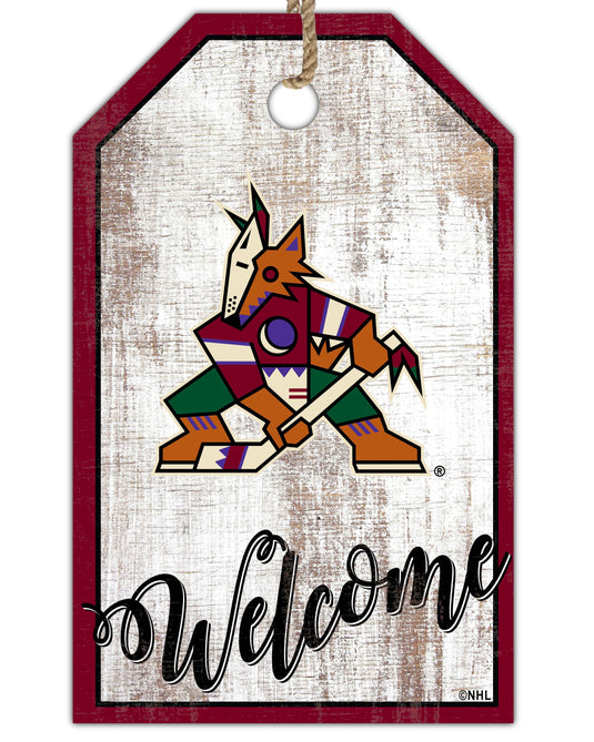 Fan Creations Holiday Home Decor Arizona Coyotes Welcome 11x19 Tag