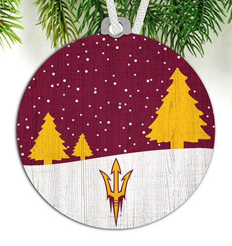 Fan Creations Ornament Arizona State Snow Scene Ornament