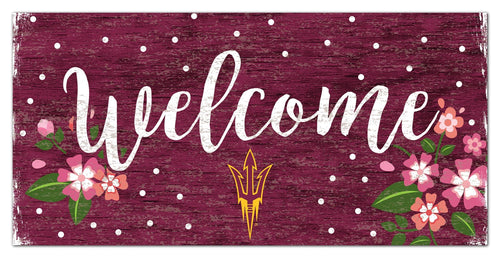 Fan Creations 6x12 Horizontal Arizona State Welcome Floral 6x12 Sign